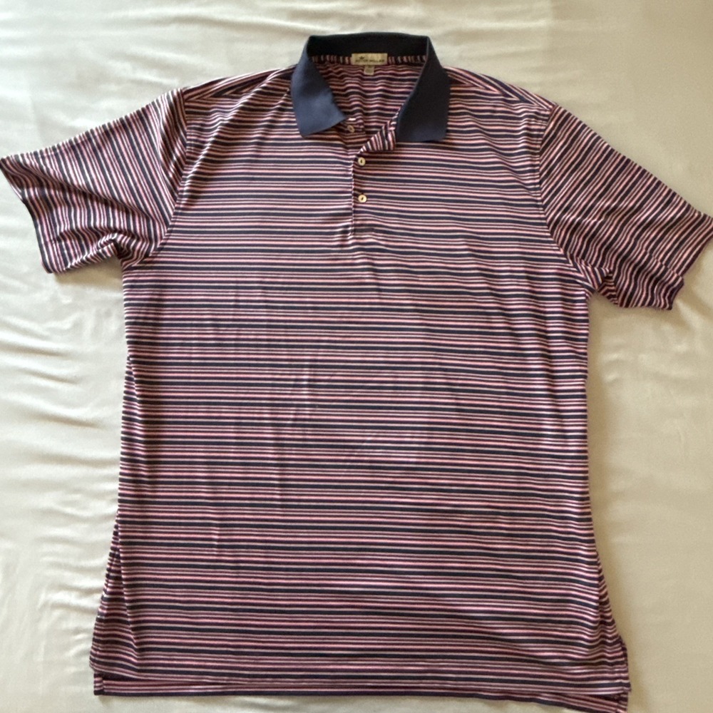 Peter Millar Summer Comfort Short Sleeve Polo Shirt Men's Size XL Stripe EUC!!